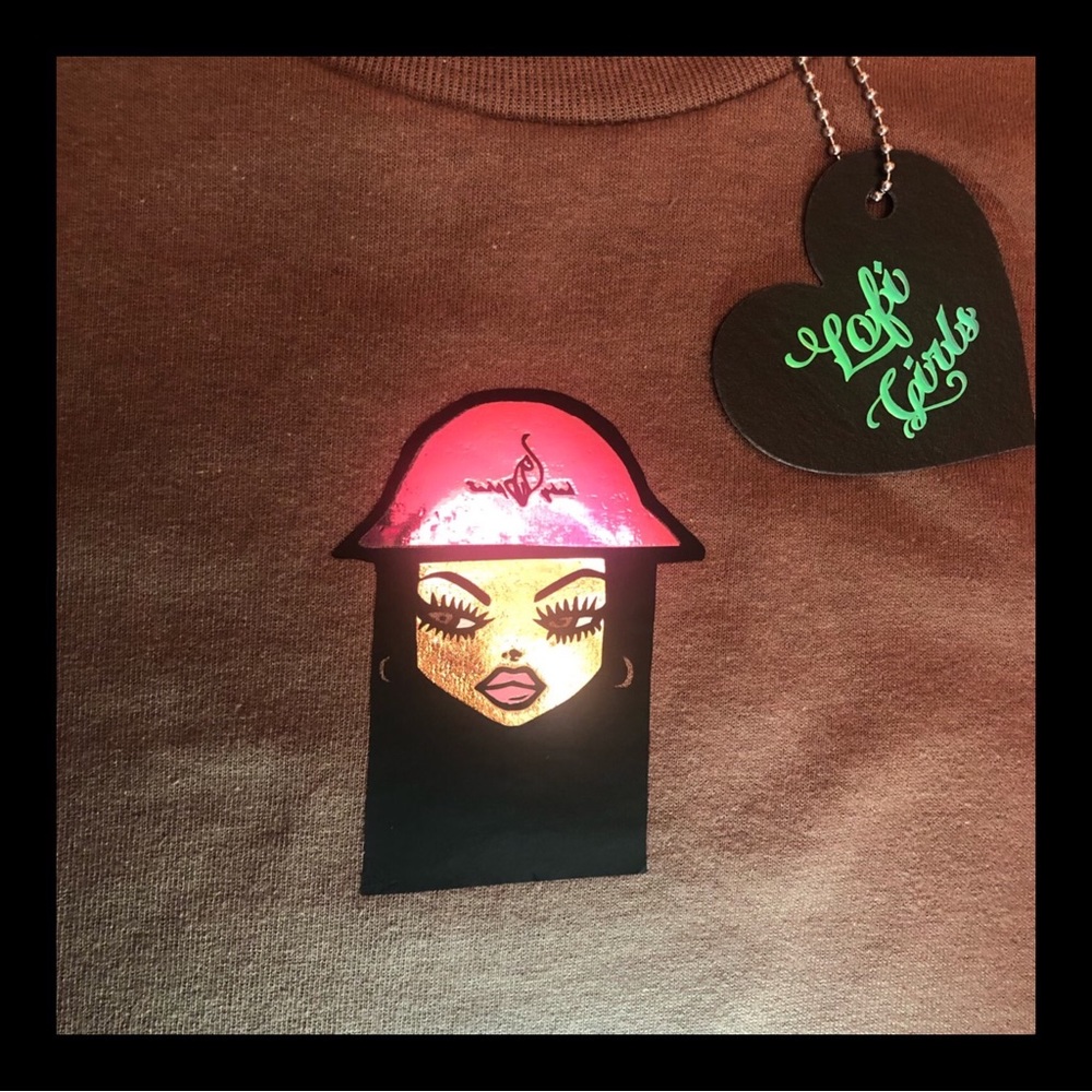 Lofi Girls Holographic Premium Vinyl Custom Design Shirt - Picture 4 of 6